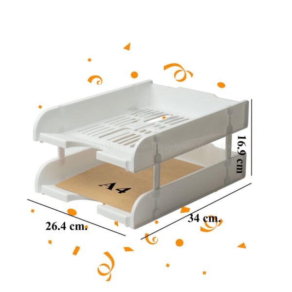 ถาด A4  แบบมีขาต่อ สีขาว K 616