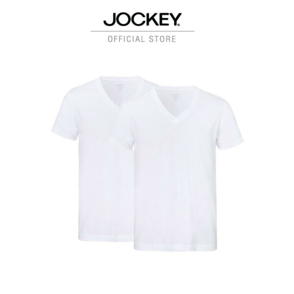 JOCKEY เสื้อยืดคอวี รุ่น KU 1714CS สีขาว (PACK 2 ตัว)