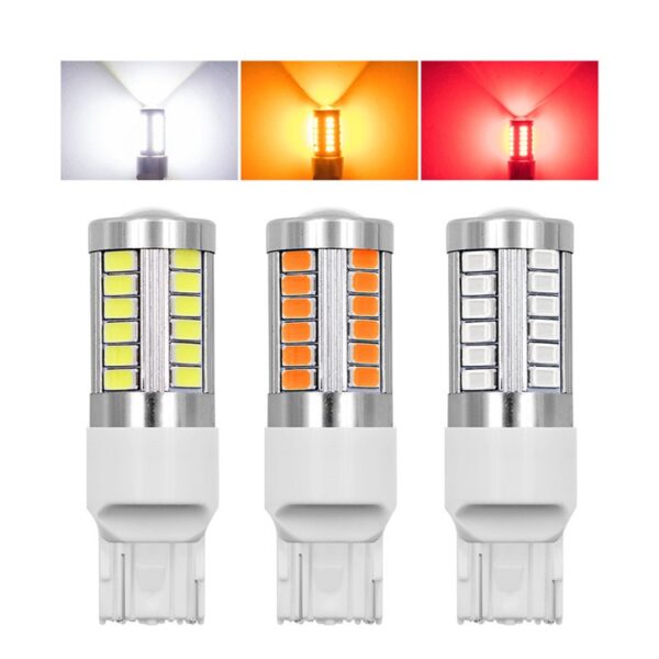 ไฟเลี้ยว T20 33SMD LED (1 คู่) (กระพริบเร็วกว่าหลอดเดิม) สีส้ม /สีขาว ขั้วเสียบ ใส่เเทนหลอดเดิมได้เลย