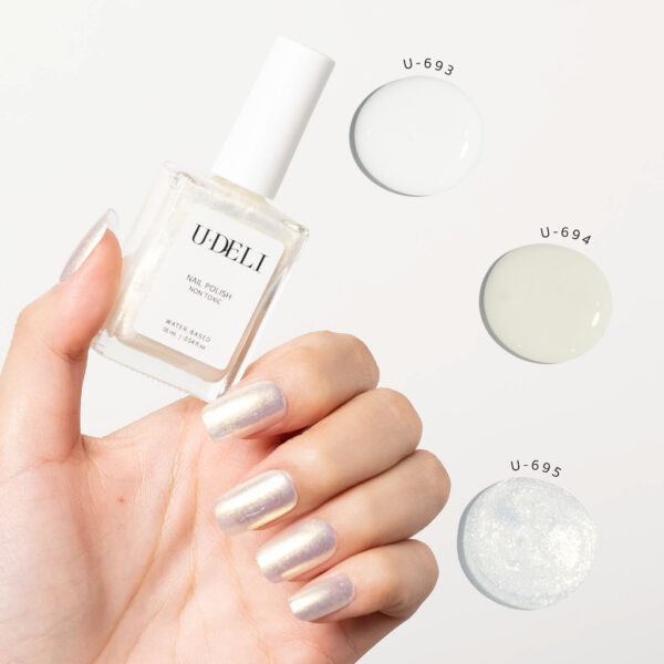 สีทาเล็บกึ่งเจล U-DELI 16ml (ไม่อบ) Vegan Nail Polish White Tone ขาวมุก ขาวผู้ดี หรู สีสวยเงางาม แปรงทาง่าย Group