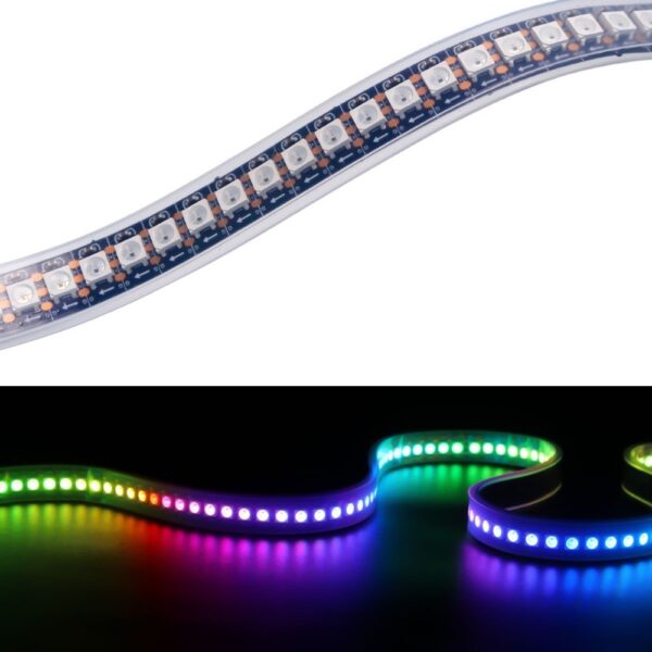 Xnbada สายไฟ Led 1-2 เมตร Ws2812B 144 พิกเซล/Leds/M 5050 Rgb สีดํา/สีขาว Pcb