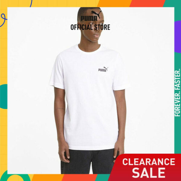 PUMA BASICS - เสื้อยืดคอกลมผู้ชาย Essentials Small Logo Tee สีขาว - APP - 58666802