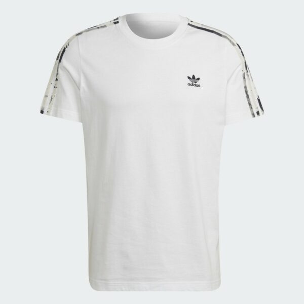 adidas ไลฟ์สไตล์ เสื้อยืดลายพราง 3-Stripes ผู้ชาย สีขาว HK2798