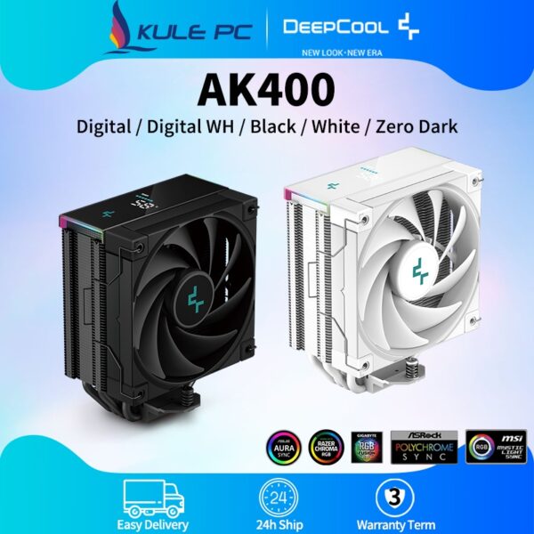 Deepcool AK400 Digital พัดลมระบายความร้อน CPU ดิจิทัล มาตรฐาน ขาว Zero Dark 4 ท่อความร้อน ประสิทธิภาพสูง แบริ่ง FDB 120 มม. สําหรับ Intel LGA1700 LGA1151 AMD AM4 AM5