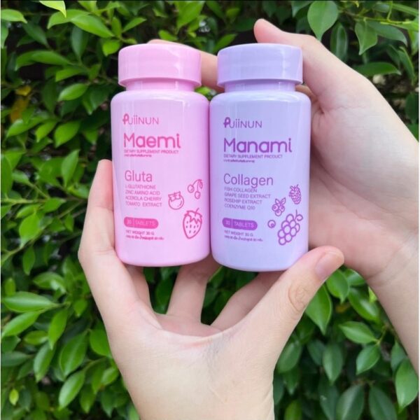 ✅พร้อมส่งของแท้Gluta Collagen Manami Maemi Puiinun เม็ดเคี้ยวปุยนุ่น มานามิ มาเอมิ กลู้ต้า คอลลาเจน ปุยนุ่น ลดสิว ผิวขาว