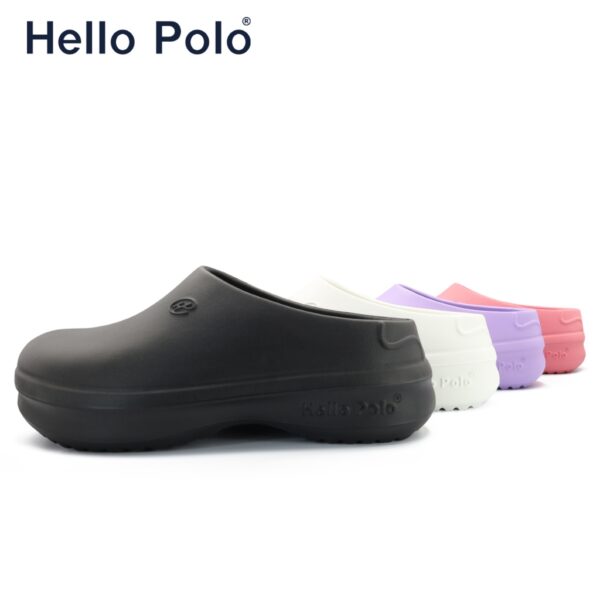 Hello Polo รองเท้าแตะ รองเท้าหัวโต ขาว 3.5cm พื้นหนา กันลื่น กันน้ำ ทนต่อการสึกหรอ ผู้หญิง เหมาะกับฤดู hp8009