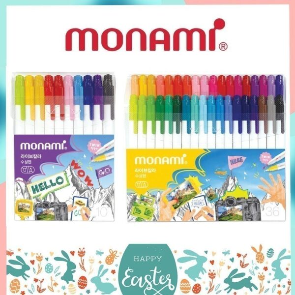 มาใหม่ ปากกาสี Monami Live Color ชุดเซ็ต 36 สี ด้ามขาว พร้อมแพ็คเกจ