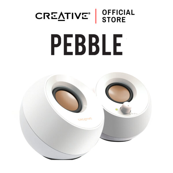 CREATIVE PEBBLE WHITE (สีขาว) ลำโพง 2.0 ดีไซน์สวย