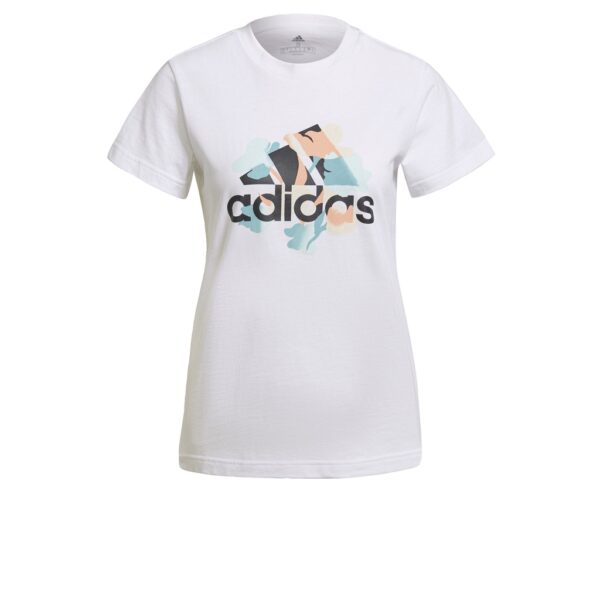 adidas ไลฟ์สไตล์ เสื้อยืดพิมพ์ลายดอกไม้ ผู้หญิง สีขาว GT8807