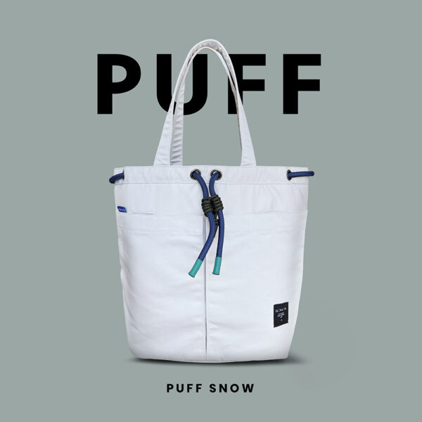 Puff nylon snow bag กระเป๋ารุ่นพัฟ สีขาวเทา / casual tote