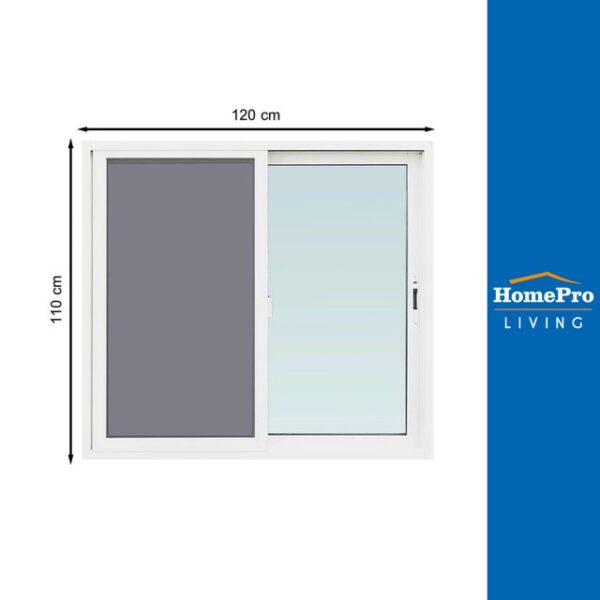 HomePro หน้าต่างบานเลื่อน UPVC S-S มุ้ง 120X110 ซม. สีขาว แบรนด์ TAKECHI