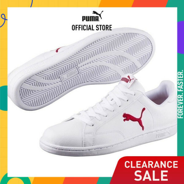 PUMA BASICS - รองเท้ากีฬา Smash Cat Leather สีขาว - FTW - 36294501