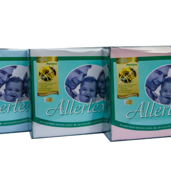 ผ้าปูที่นอน ผ้าปูเตียงคู่ กันไรฝุ่น กันน้ำ Allertex ผ้าปูเตียงคู่กันไรฝุ่น  ขนาด 6 ฟุต มี 3 สี ( ขาว