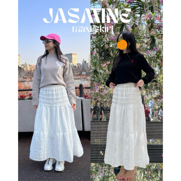 UIUI | JASMINE MAXI SKIRT กระโปรงยาวพริ้วสีขาว