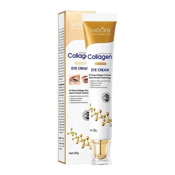 SADOER Collagen Anti-AGING EYE CREAM ครีมบำรุงรอบดวงตา ฟื้นฟูความชุ่มชื้น ลดเลือนริ้วรอย ( สีทองขาว 20g. )