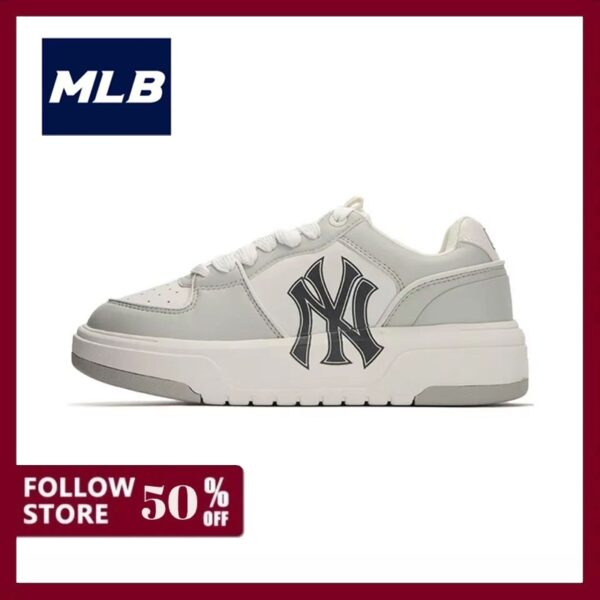 【100%ของแท้】MLB  CHUNKY LINER Unisex Sports Shoes  สีขาว รองเท้าผ้าใบสำหรับผู้ชาย และผู้หญิ grey