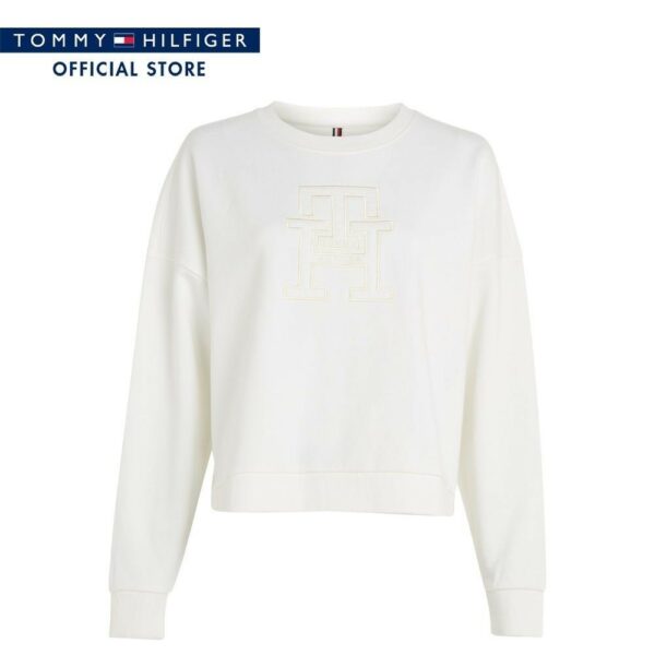 Tommy Hilfiger เสื้อสเวตเตอร์ผู้หญิง รุ่น WW0WW38642 YBL - สีขาว