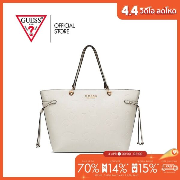 GUESS กระเป๋าโท้ท รุ่น SG903025 MELROSE AVE TOTE สีขาว