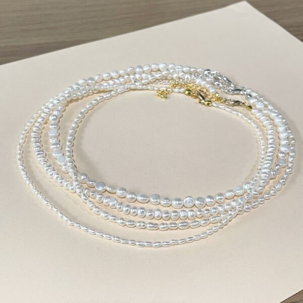 สร้อยไข่มุกแท้ สีขาว มุกน้ำจืด 1-10mm. มีหลายขนาด สร้อยมุกแท้ Genuine Freshwater White Pearl Necklace