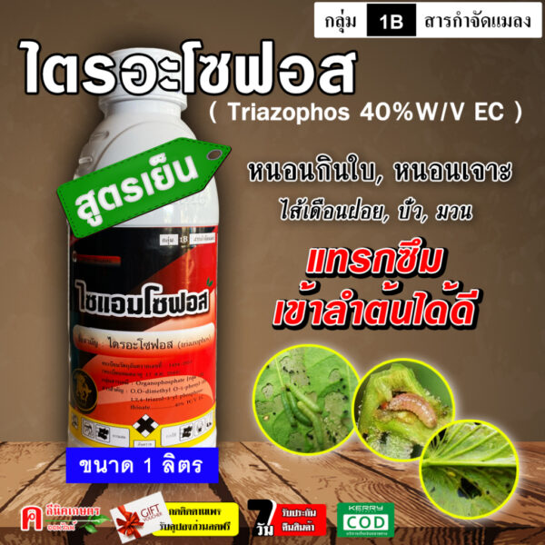 ไซแอมโซฟอส-ไตรอะโซฟอส (1 ลิตร) สารกำจัดแมลง หนอน เพลี้ย บั่ว เพลี้ยแป้ง เพลี้ยหอย แมลงหวี่ขาว ไร ไส้เดือนฝอย