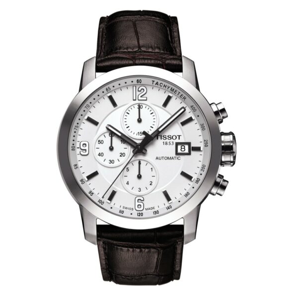 Tissot PRC 200 Automatic Chronograph ทิสโซต์ พีอาร์ซี 200 T0554271601700 สีขาว น้ำตาล นาฬิกาผู้ชาย